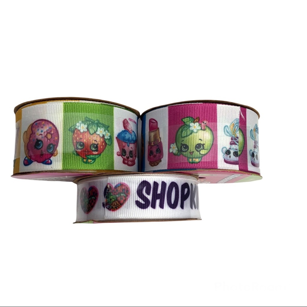 Shopkins Grosgrain Ribbon 7/8 in x 3 Yards 1.5 inches x 6 Yards Character Ribbon